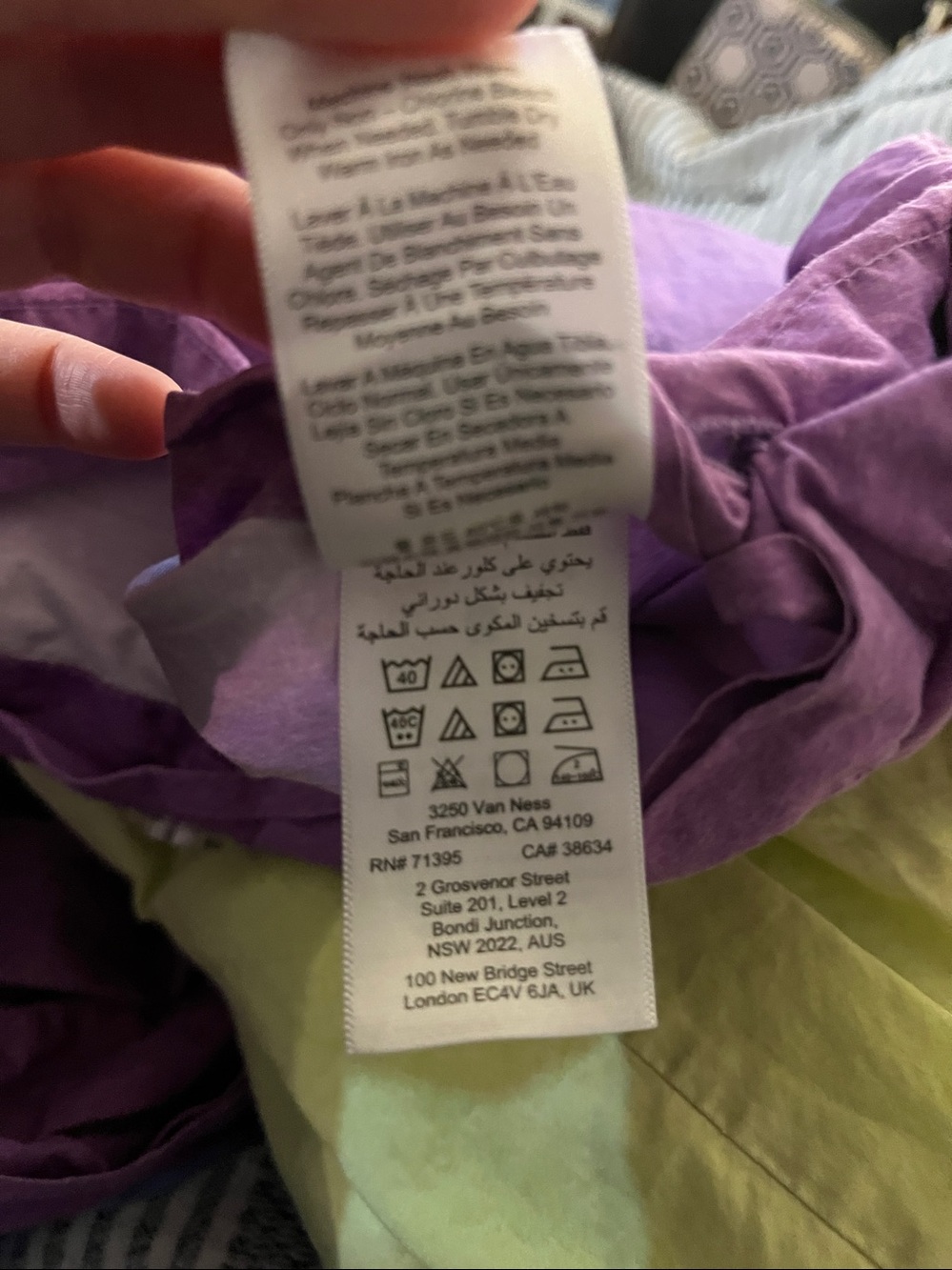 Pottery Barn Teen ~ Multi-Color Green Blue Purple Rainbow 🌈 Ombre Duvet ~ Queen - Picture 4 of 11